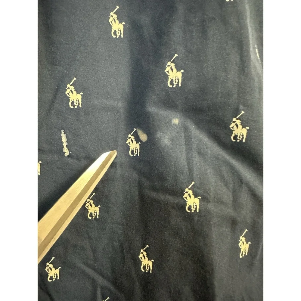POLO RALPH LAUREN Sleepwear Navy Pajama Pants Men's Small Cream Pony All Over